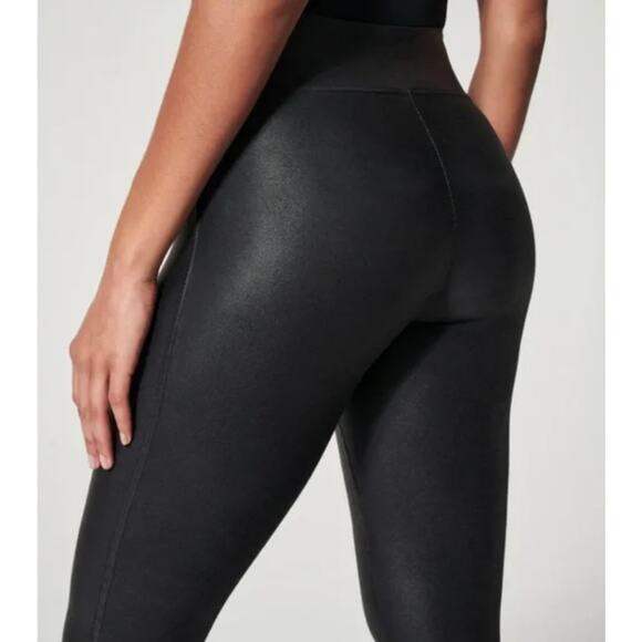 Spanx Faux Leather Leggings Black Size S - Picture 1 of 9